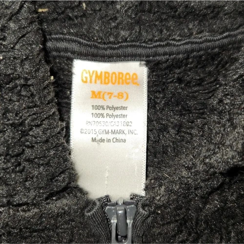 Gymboree Black Zip Up Med 7-8